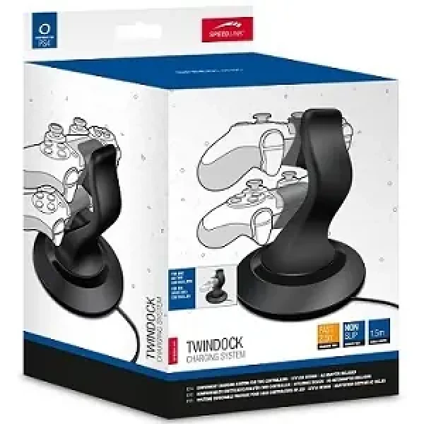 Speed Link TWINDOCK černá / Nabíjecí dokovací stanice / PS4 / 2x ovladač (SL-4511-BK)