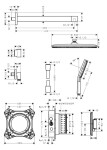 HANSGROHE - Raindance Alive S Sprchový set s termostatem pod omítku, průměr 30 cm, 3 proudy, kartáčovaný černý chrom 24630340