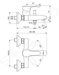 IDEAL STANDARD - Alpha Vanová nástěnná baterie s příslušenstvím, chrom BC676AA