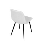 Židle jídelní, bílá látka, čtyřnohá kovová podnož, černý mat