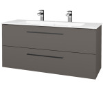 Dřevojas - Umyvadlová skříňka GIO SZZ2 120 - N06 Lava / Úchytka T06 / N06 Lava 406615H