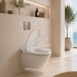 Mereo WC s integrovaným elektronickým bidetem, RIMLESS, 592x380x430 cm, keramické, vč. sedátka VSD110S2