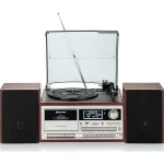 ROADSTAR HIF-8892D+BT hnědá / Gramofon / 64 W / CD / DAB+ a FM / BT / AUX RCA / USB / SD karta (7621800032935)