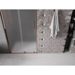 MEXEN/S - Velar L posuvné sprchové dveře 90, dekor, růžové zlato 871-090-003-31-60