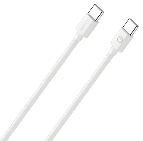 RealPower USB-C na USB-C nabíjecí kabel bílá / Nabíjecí a datový kabel / 1 m / 3 A / USB 2.0 (404306)