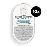 Filety z uzené makrely v oleji - GymBeam (10 x 170 g) (108856-2-10x170g)