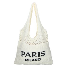 Stylová háčkovaná kabelka na rameno Paris, krémová