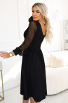 Elegantní midi šaty 657-1 černé - Numoco L