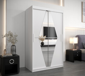 Šatní skříň Abi Bo Barva korpusu: Bílá, Rozměry: 120 cm, Dveře: Bílá