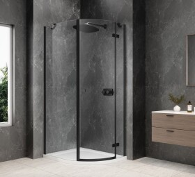 POLYSAN - GLOBE BLACK čtvrtkruhový sprchový kout 800x900, čiré sklo, pravé GB2890RB