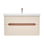 Koupelnová skříňka s umyvadlem a baterií SAT Fusion 97,5x53x45 cm pískově béžová mat SATFUSION2100BEUBA SATFUSION2100BEUBA