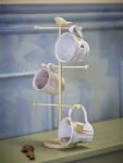 Bloomingville Kovový stojan na hrnky Dean 44 cm, krémová barva, kov