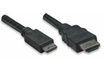 Manhattan miniHDMI kabel 1.8m černá / prodlužovací / stíněný (304955)