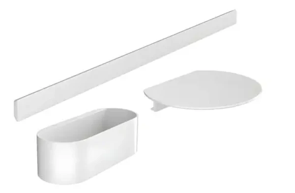 Hansgrohe Set koupelnových doplňků matná bílá / Sada koupelnových doplňků / nástěnná lišta / 2× polička / EasyClick (27966700)