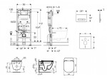 GEBERIT - Duofix Set předstěnové instalace, klozetu Tesi a sedátka, tlačítko Sigma50, alpská bílá SANI11CD3123