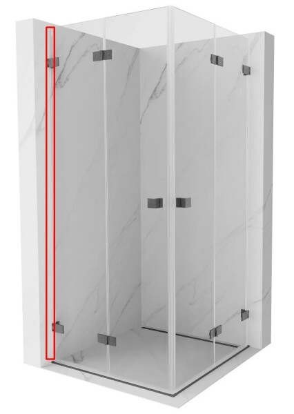 MEXEN - LUNAR nástěnná lišta 200 cm 1 ks, pro 832 836 pro sklo 6mm grafit kartáčovaná 830-14-66