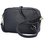 Módní dámská kožená crossbody kabelka Elpida, tmavě modrá