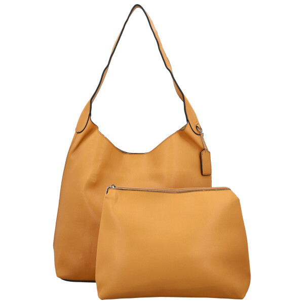 Trendy dámská koženková kabelka na rameno Karix, žlutá