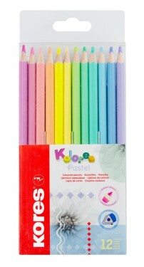 Kores Trojhranné pastelky Kolores Pastel 12 barev