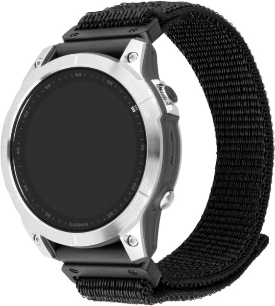 FIXED Nylonový řemínek Nylon Sporty Strap pro Garmin QuickFit 26mm černý (FIXNST2-QF26MM-BK)