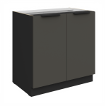 Spodní skříňka Aria 80 D 2F BB Barva korpusu: Bílá, Barva dvířek: BL - Black AFM