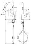 HANSGROHE - Focus M43 Dřezová baterie s výsuvnou sprškou, nerezová ocel 71811800