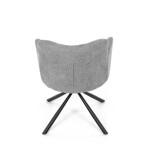 Židle jídelní, šedá látka, černý kov, otočný vratný mechanismus 90°/90° (L/P) - funkce reset