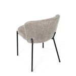 Židle jídelní, lanýžová látka, černé kovové nohy.