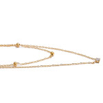 Dvojitý náhrdelník Fosca Gold - chirurgická ocel, Zlatá 45 cm + 5 cm (prodloužení)
