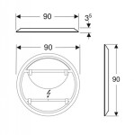 GEBERIT - Option Zrcadlo s LED osvětlením, průměr 90 cm 502.799.00.1
