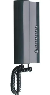 TESLA Elegant antracit / Domácí telefon / pro systém 2-BUS / 7 tlačítek / regulace hlasitosti (4FP 211 03.212)