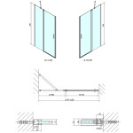 POLYSAN - ZOOM BLACK sprchové dveře 1100, čiré sklo ZL1311B
