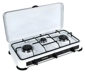 Promis KG300 bílá / Plynový vařič / 3 hořáky / gril / mechanické ovládání / bez reduktoru (KG300B)