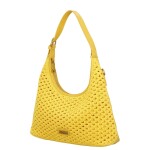 Stylová dámská háčkovaná kabelka Coveri Luna, žlutá