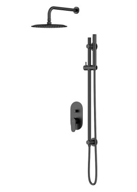 CERSANIT - Set B261 podomítkový set INVERTO s vanovou/ sprchovou baterií, černá + zlatá páčka S952-006