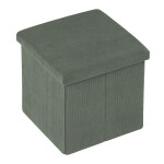 Taburet s úložným prostorem, zelená manšestrová látka