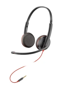 Poly Blackwire C3225 černá / Náhlavní souprava / mikrofon / dvě sluchátka / 3.5mm jack (7S4M7AA)
