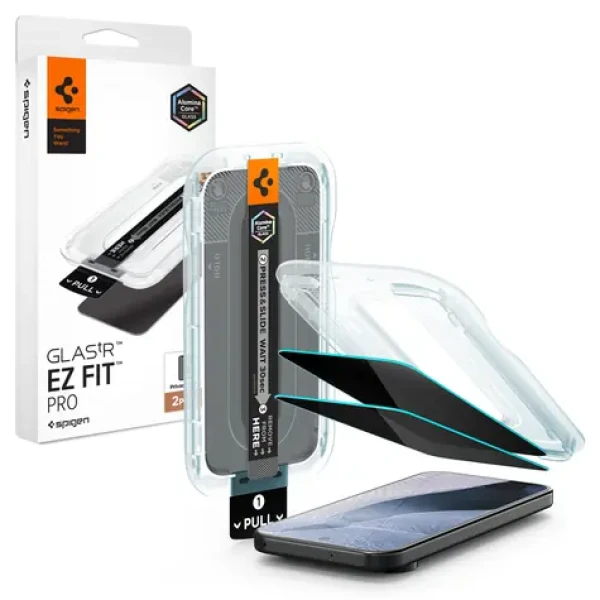 Spigen Glass tR EZ Fit Pro Privacy / Ochranné sklo / Google Pixel 11 Pro, 10 Pro, 9 Pro, 9 / 2 ks / 10H+ (AGL11481)