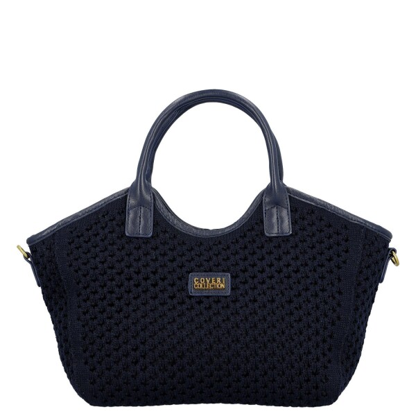 Stylová dámská háčkovaná kabelka do ruky Coveri Maggie, modrá