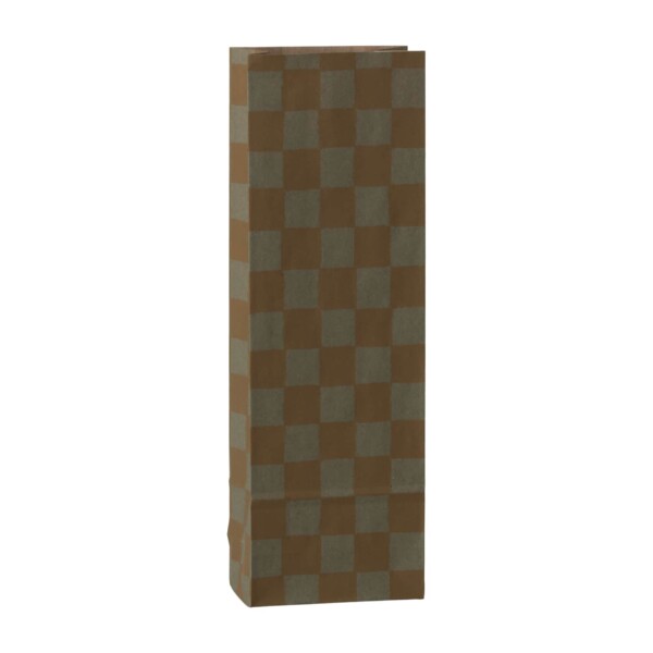 Maileg Papírový sáček Checker Mint / Ocher 24 cm – set 5 ks, zelená barva, papír