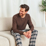 Pánské pyžamo 7334 plus - Doctornap hnědá XXL