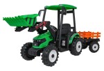 Mamido Dětský elektrický traktor MEGA D68 24V s přívěsem zelený