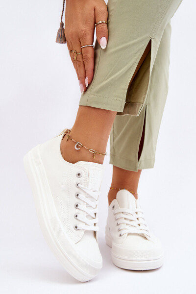 Nízké šněrovací tenisky Big Star LL274968 Bílé 38