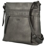 Stylová dámská koženková crossbody kabelka Orniva, stříbrná