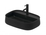 DURAVIT - Zencha Umyvadlo na desku 55x39 cm, bez přepadu, otvor pro baterii, DuraCeram, WonderGliss, antracit mat 23745513711