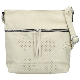 Trendy dámská koženková crossbody kabelka Felisia, krémová