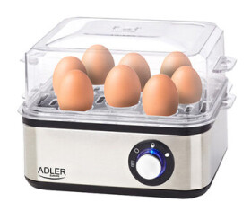 Adler AD 4486 stříbrná / Vařič vajec / 800 W / až 8 vajec (AD 4486)