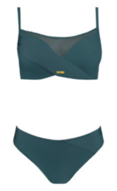 Dámské dvoudílné plavky Fashion 16 S1002N2-7 tm. zelená Self 38C