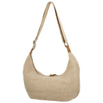 Trendy textilní dámská kabelka na rameno Ester, tmavě béžová