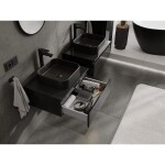 MEXEN/S - Orio koupelnová skříňka pod umyvadlo 60 cm s deskou, 1 šuplík, černá lesk 91A10-06023-1-BFC70